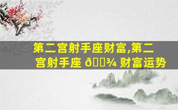 第二宫射手座财富,第二宫射手座 🌾 财富运势